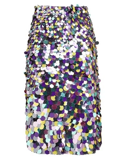 Msgm Woman Midi Skirt Purple Size 4 Cotton