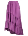 Msgm Asymmetric Tiered Midi Skirt In Purple