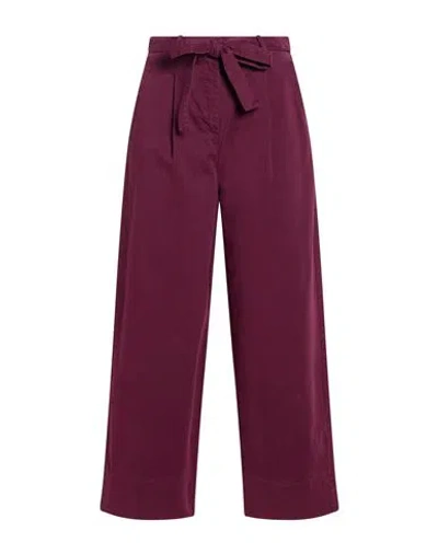 Msgm Woman Midi Skirt White Size S Viscose, Polyester In Burgundy
