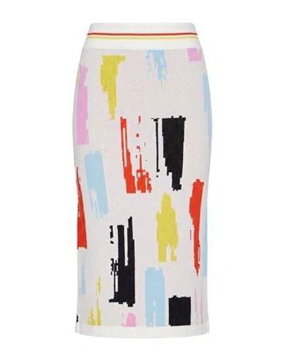Msgm Woman Midi Skirt White Size S Viscose, Polyester