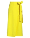 Msgm Woman Midi Skirt Yellow Size 2 Virgin Wool, Elastane