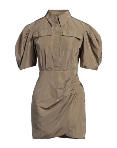 MSGM MSGM WOMAN MINI DRESS BEIGE SIZE 10 POLYESTER