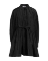 Msgm Flared Mini Shirtdress In Black