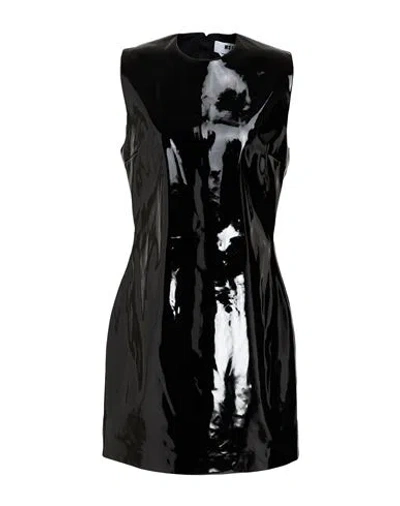 Msgm Woman Mini Dress Black Size 10 Polyurethane, Polyester