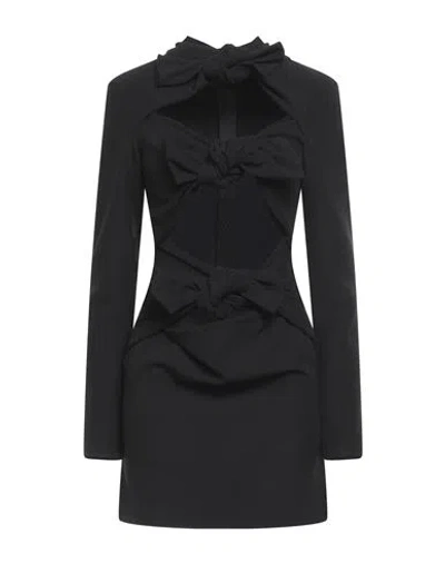 Msgm Woman Mini Dress Black Size 2 Polyester, Elastane