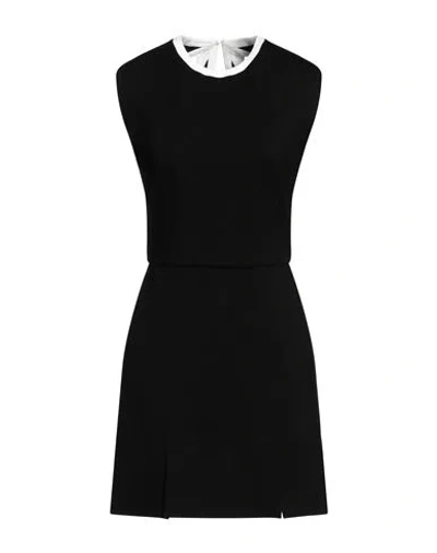 Msgm Woman Mini Dress Black Size 4 Viscose, Polyamide, Elastane