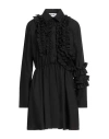 Msgm Woman Mini Dress Black Size 6 Cotton