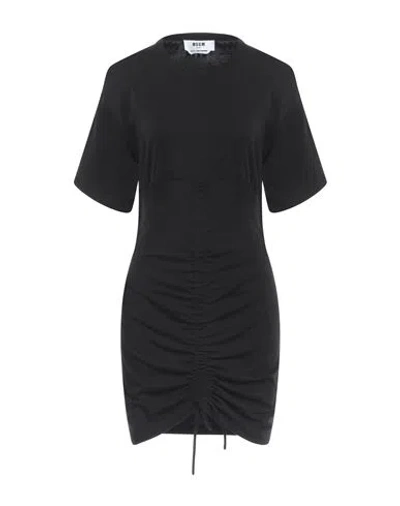 Msgm Woman Mini Dress Black Size 6 Cotton