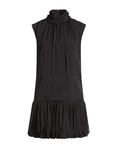 Msgm Woman Mini Dress Black Size 6 Cotton, Silk