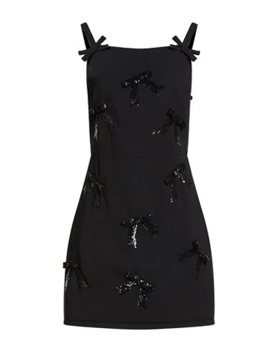 Msgm Woman Mini Dress Black Size 8 Polyester, Pvc - Polyvinyl Chloride, Viscose