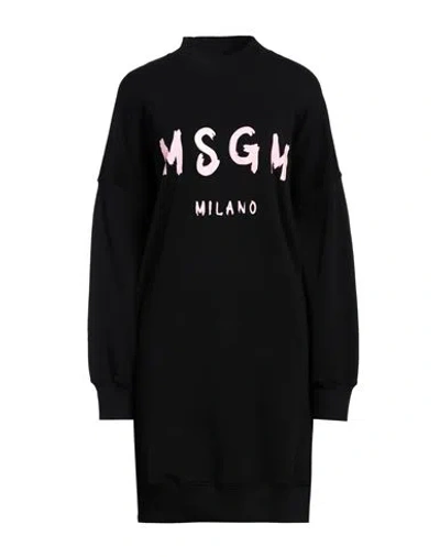 Msgm Woman Mini Dress Black Size Xs Cotton