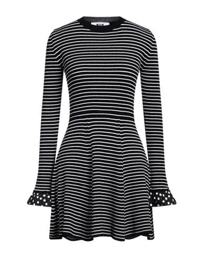 Msgm Woman Mini Dress Black Size M Viscose, Polyester, Cotton