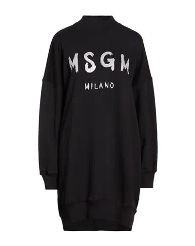 Msgm Woman Mini Dress Black Size M Cotton