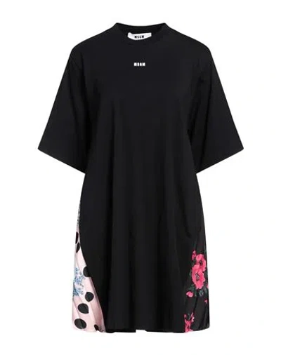 Msgm Woman Mini Dress Black Size M Cotton