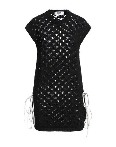 Msgm Woman Mini Dress Black Size Xs Cotton