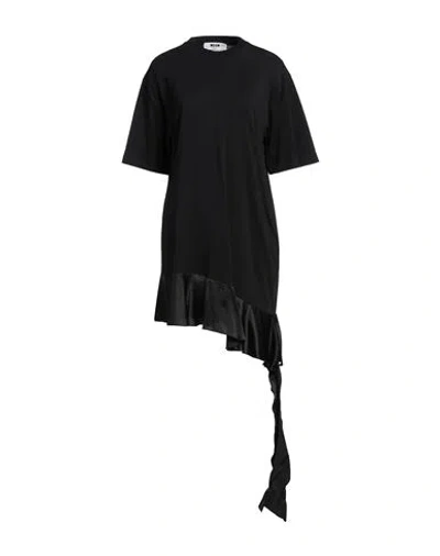 Msgm Woman Mini Dress Black Size M Cotton, Viscose In Blue