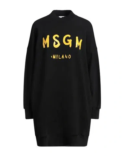 Msgm Woman Mini Dress Black Size Xs Cotton