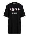 Msgm Logo-print Glitter T-shirt Dress In Black