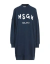 Msgm Woman Mini Dress Blue Size M Cotton
