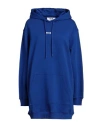 Msgm Woman Mini Dress Bright Blue Size M Cotton