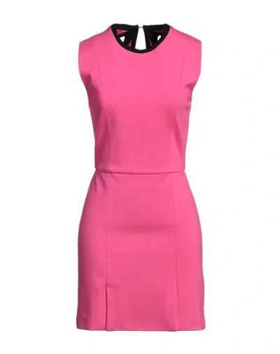 Msgm Woman Mini Dress Fuchsia Size 6 Viscose, Polyamide, Elastane In Pink
