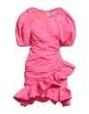 Msgm Dress In Taffeta In Fuchsia