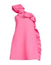 Msgm Woman Mini Dress Fuchsia Size 6 Polyester, Viscose, Elastane In Animal Print