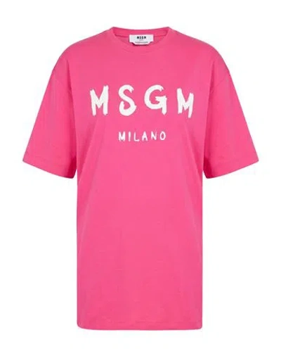 Msgm Woman Mini Dress Fuchsia Size M Cotton In Pink