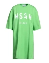 Msgm Woman Mini Dress Green Size S Cotton In Green