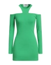 Msgm Woman Mini Dress Green Size S Cotton, Elastane In Green