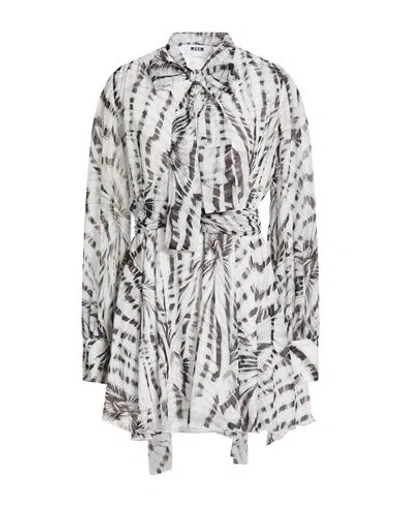 Msgm Woman Mini Dress Grey Size 4 Polyester In Gray