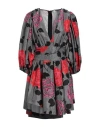 Msgm Woman Short Dress Grey Size 4 Polyester In Grey