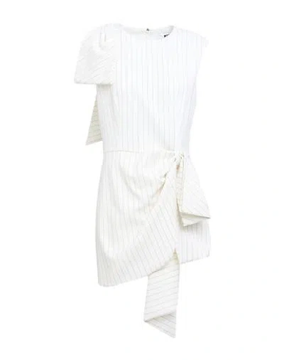 Msgm Woman Mini Dress Ivory Size 2 Virgin Wool, Polyester In White