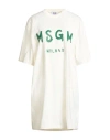 Msgm Woman Mini Dress Ivory Size Xl Cotton In White