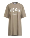 Msgm Woman Mini Dress Khaki Size L Cotton In Green