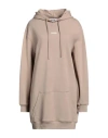 Msgm Woman Mini Dress Light Brown Size Xl Cotton In Beige