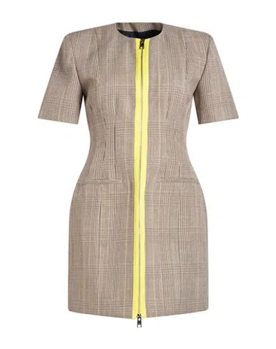Msgm Woman Mini Dress Light Grey Size 4 Virgin Wool In Multi