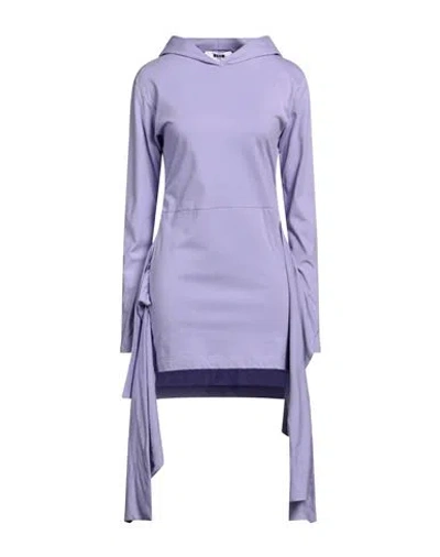 Msgm Woman Mini Dress Lilac Size M Cotton In Purple