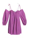 Msgm Woman Mini Dress Mauve Size 2 Viscose, Cotton In Purple
