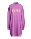 Msgm Woman Mini Dress Mauve Size L Cotton In Purple