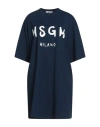 Msgm Woman Mini Dress Navy Size M Cotton In Blue