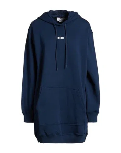 Msgm Woman Mini Dress Navy Size Xs Cotton In Blue