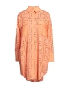 Msgm Woman Mini Dress Orange Size 4 Cotton, Polyester