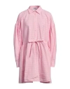 Msgm Woman Mini Dress Pink Size 10 Cotton, Elastane In Pink