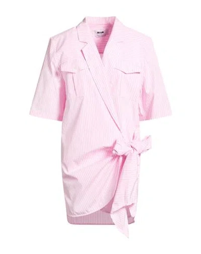 Msgm Woman Mini Dress Pink Size 4 Cotton