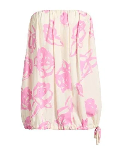 Msgm Woman Mini Dress Pink Size 4 Linen, Cotton