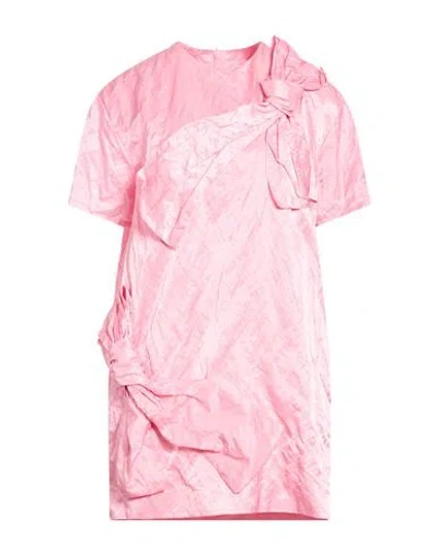 Msgm Woman Mini Dress Pink Size 6 Cotton, Polyamide, Metallic Fiber