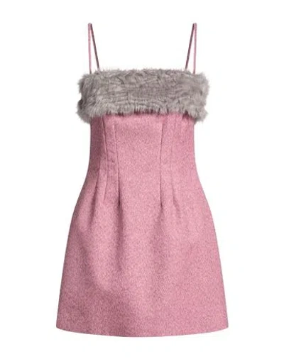 Msgm Woman Mini Dress Pink Size 6 Recycled Cotton, Virgin Wool, Cotton, Modacrylic, Polyester