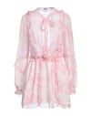 Msgm Woman Mini Dress Pink Size 6 Silk