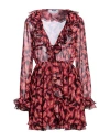 Msgm Woman Short Dress Rust Size 6 Polyester In Red